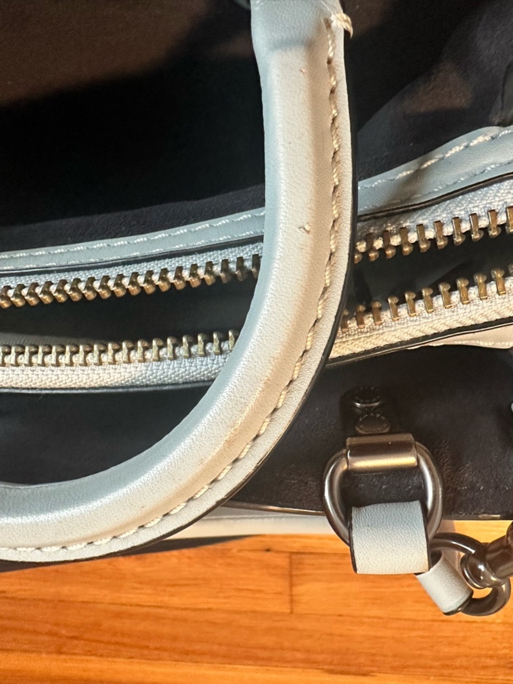 1941 Coach Rogue 25 Bag with Matching Wallet in Sky Blue - Picture 14 of 14